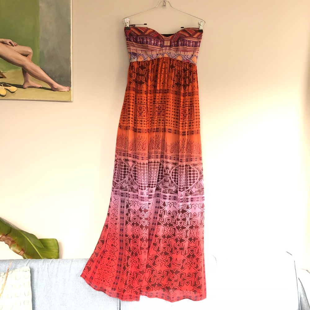 DVF Silk Strapless Asti Maxi Dress